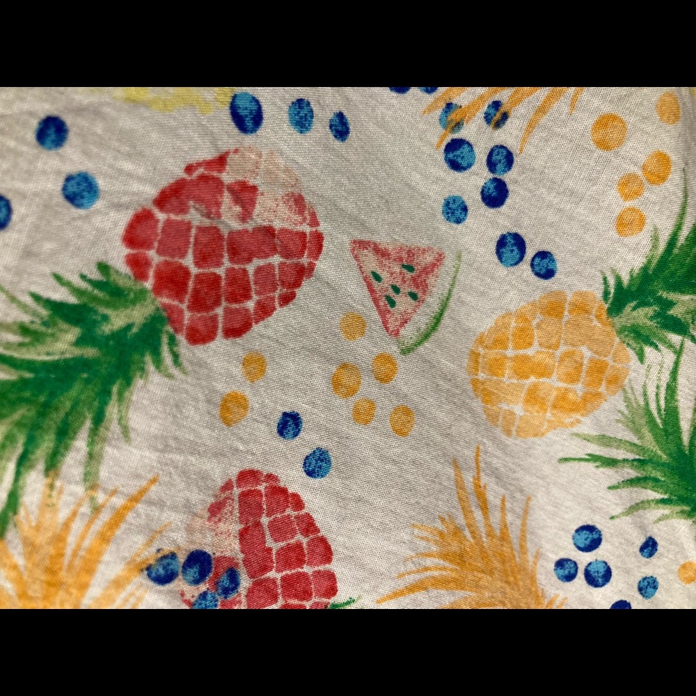 Talbots Button Down Cotton Pineapple Blouse Large - image 2